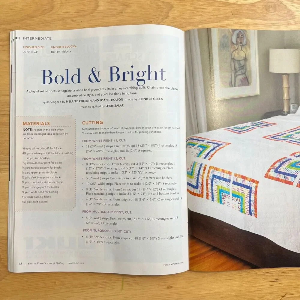 Fons and Porters Love of Quilting Magazine Lot of 3 from Spring Summer 2015